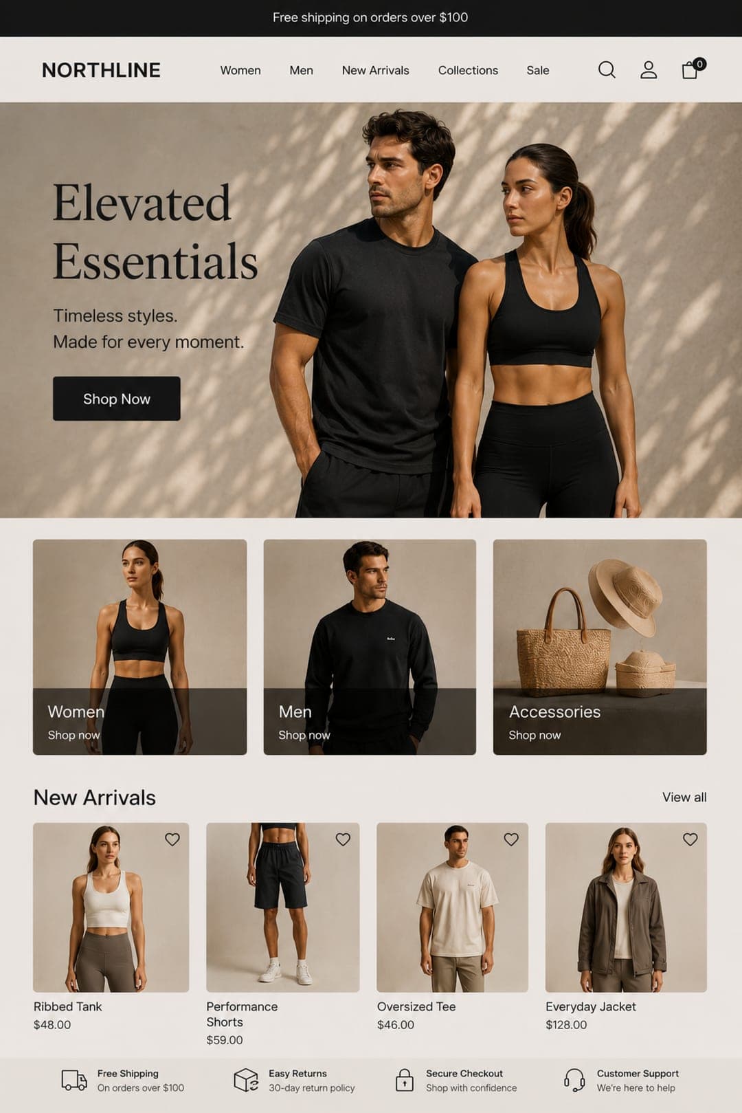 A single generic storefront shown to every visitor